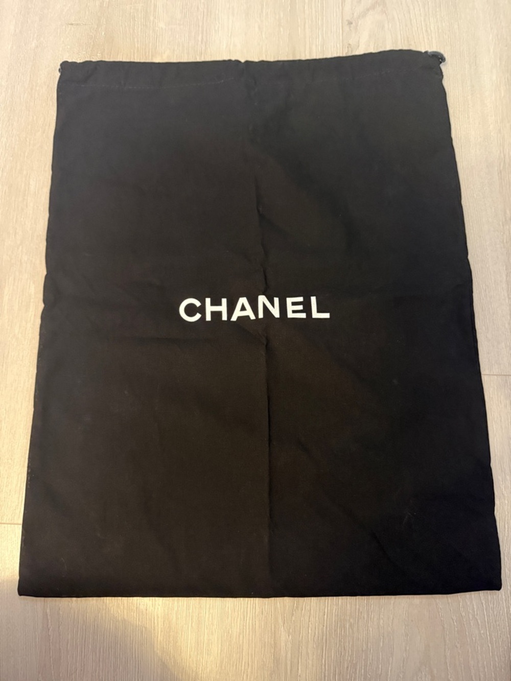 CHANEL Black and White Drawstring Dust Bag